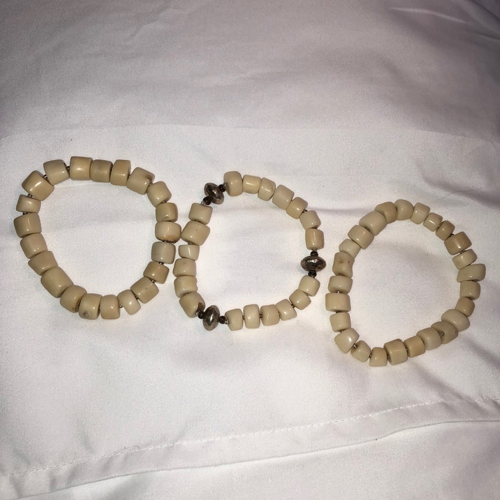 Silpada rare  3x bracelets, bamboo coral w/silver